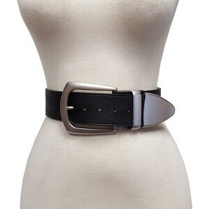 Popular wide with silver statement buckle belt